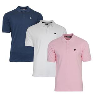 Donnay Donnay Heren - 3-Pack - Polo shirt Noah - Navy / Wit / Shadow Pink