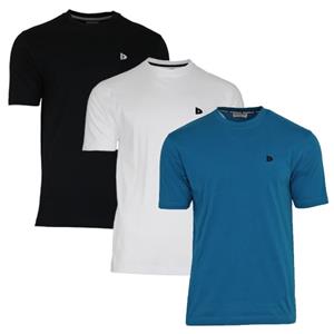 Donnay Donnay Heren - 3-Pack - T-Shirt Vince - Zwart/Wit/Petrol Blue