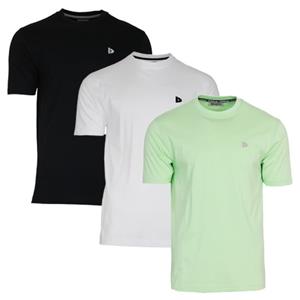 Donnay Donnay Heren - 3-Pack - T-Shirt Vince - Zwart/Wit/Lemon Green