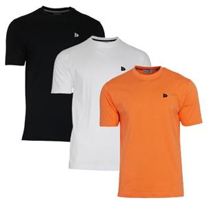 Donnay Donnay Heren - 3-Pack - T-Shirt Vince - Zwart/Wit/Apricot