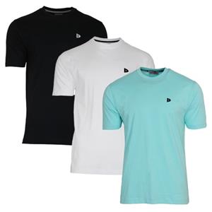 Donnay Donnay Heren - 3-Pack - T-Shirt Vince - Zwart/Wit/Aruba Blue