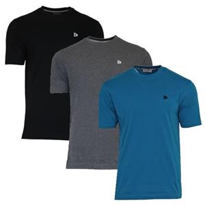 Donnay Donnay Heren - 3-Pack - T-Shirt Vince - Zwart/Donkergrijs/Petrol