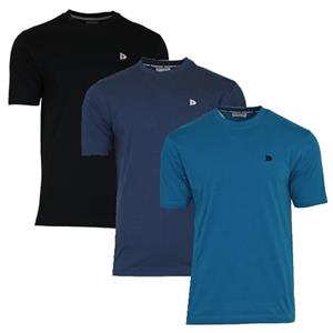 Donnay Donnay Heren - 3-Pack - T-Shirt Vince - Zwart/Navy/Petrol Blue