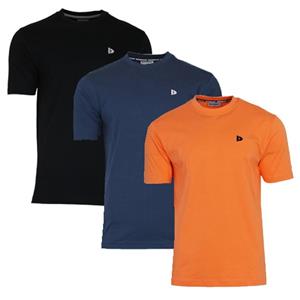 Donnay Donnay Heren - 3-Pack - T-Shirt Vince - Zwart/Navy/Apricot