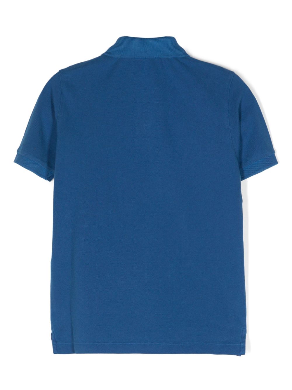 Stone Island Junior Compass-motif cotton polo shirt - Blauw