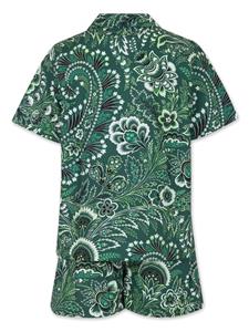 ETRO KIDS Shorts en shirt met paisley-print - Groen