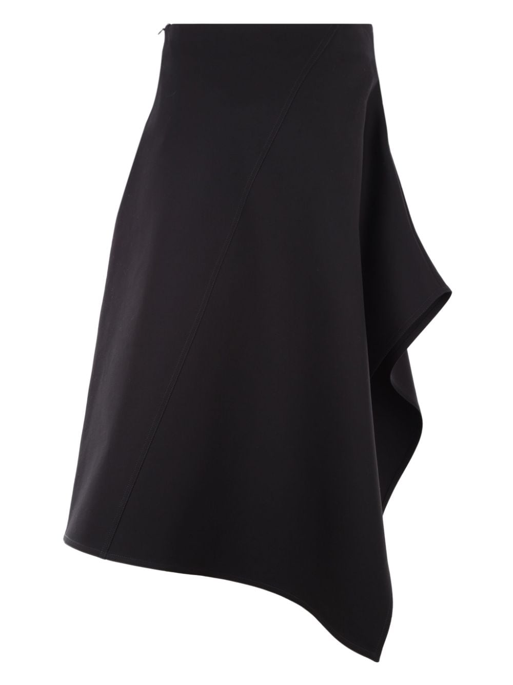 Bottega Veneta asymmetric cotton midi skirt - Zwart