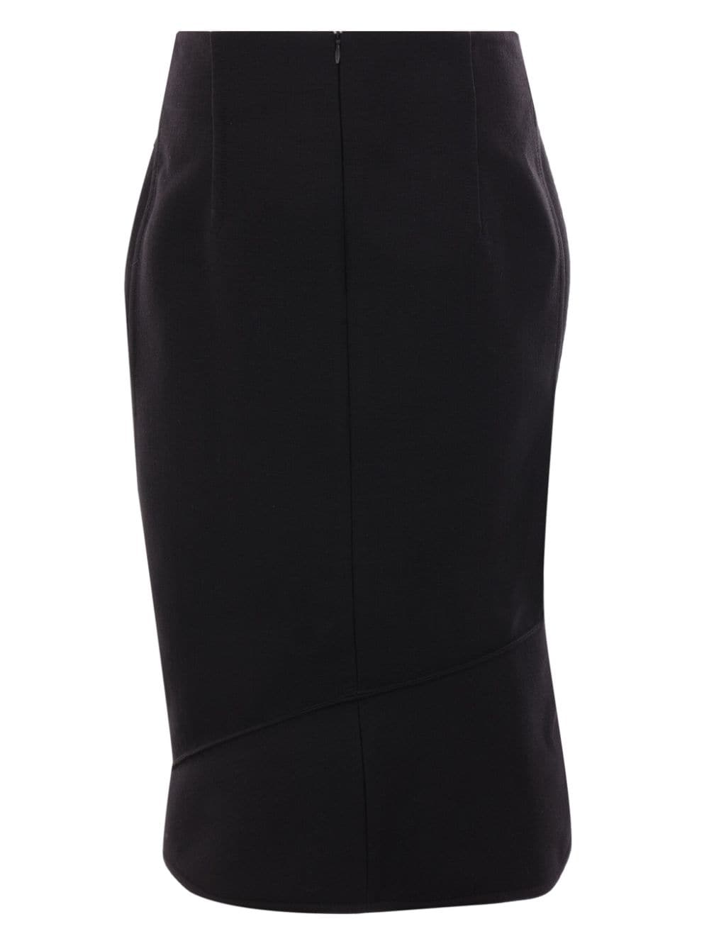 Bottega Veneta structured asymmetric midi skirt - Zwart