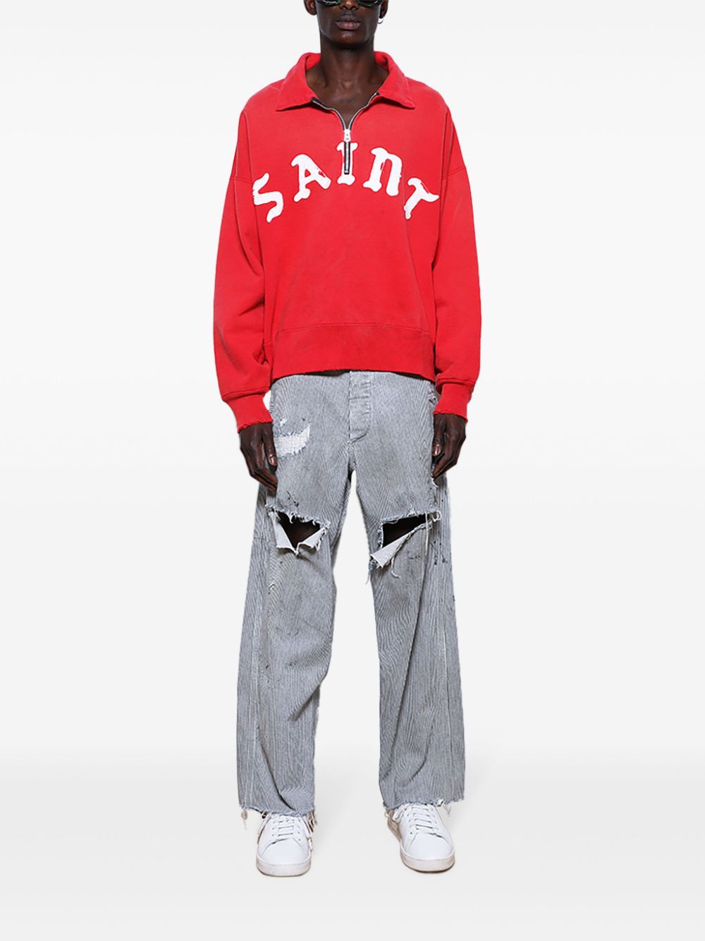 SAINT MXXXXXX Sweater met logoprint - Rood
