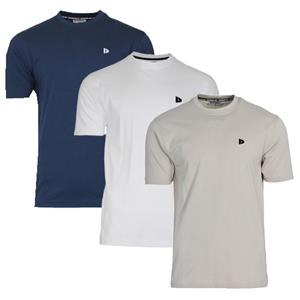 Donnay Donnay Heren - 3-Pack - T-Shirt Vince - Navy/Wit/Sand