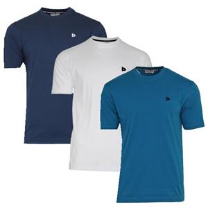 Donnay Donnay Heren - 3-Pack - T-Shirt Vince - Navy/Wit/Petrol Blue