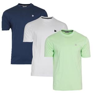 Donnay Donnay Heren - 3-Pack - T-Shirt Vince - Navy/Wit/Lemon Green