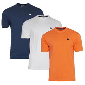 Donnay Donnay Heren - 3-Pack - T-Shirt Vince - Navy/Wit/Apricot