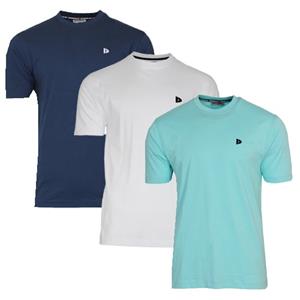 Donnay Donnay Heren - 3-Pack - T-Shirt Vince - Navy/Wit/Aruba Blue