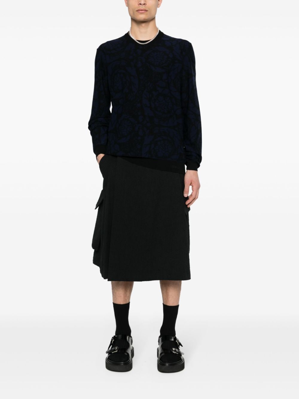 Versace jacquard-pattern jumper - Blauw