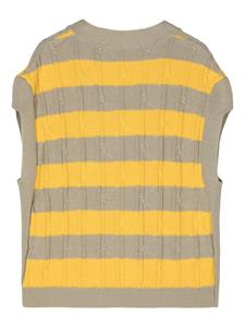 Kiko Kostadinov striped V-neck vest - Beige