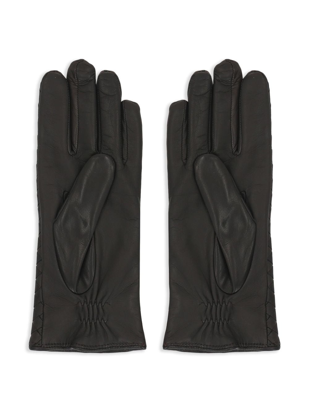 Bottega Veneta Intrecciato leather gloves - Zwart