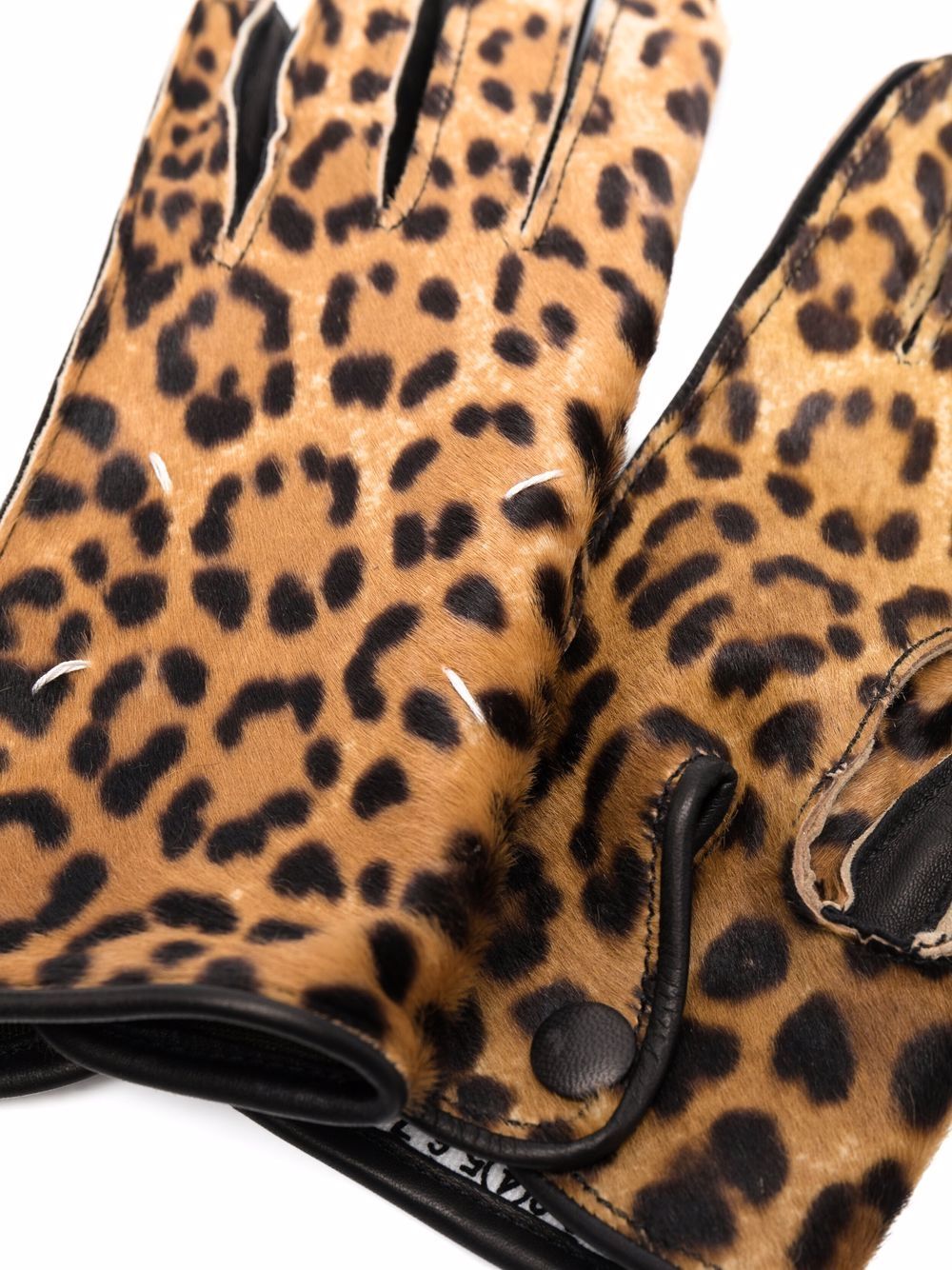Maison Margiela Handschoenen met luipaardprint - Bruin