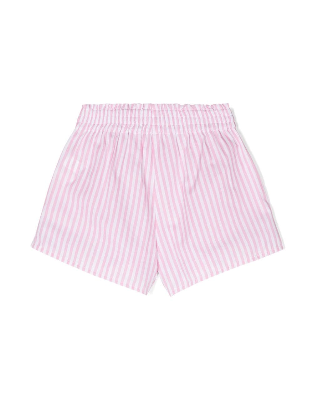 MC2 Saint Barth Kids logo-embroidered striped shorts - Roze