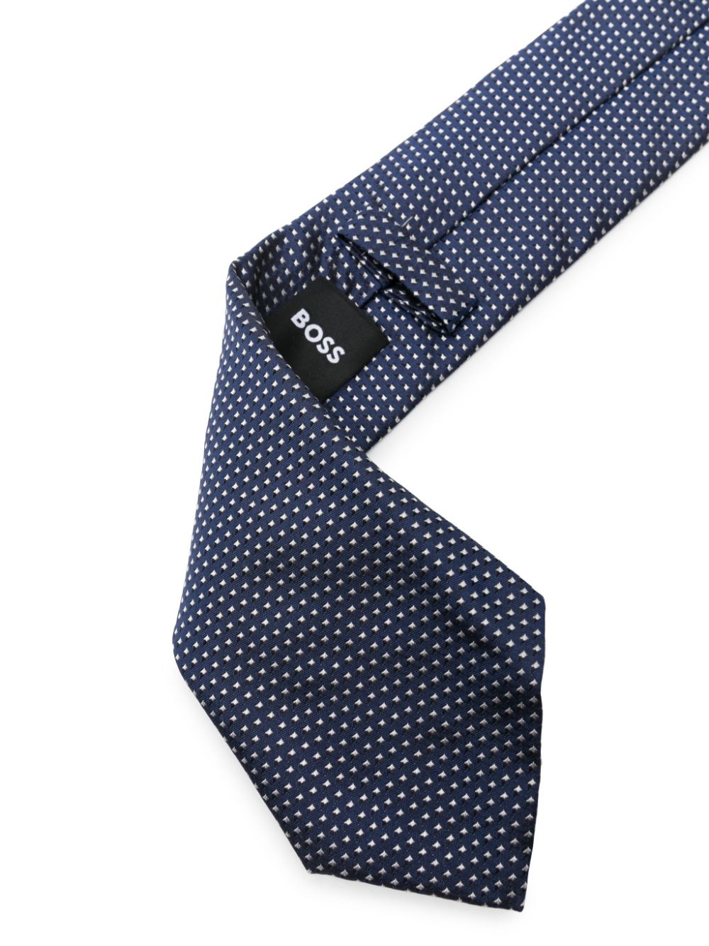BOSS patterned-jacquard silk tie - Blauw