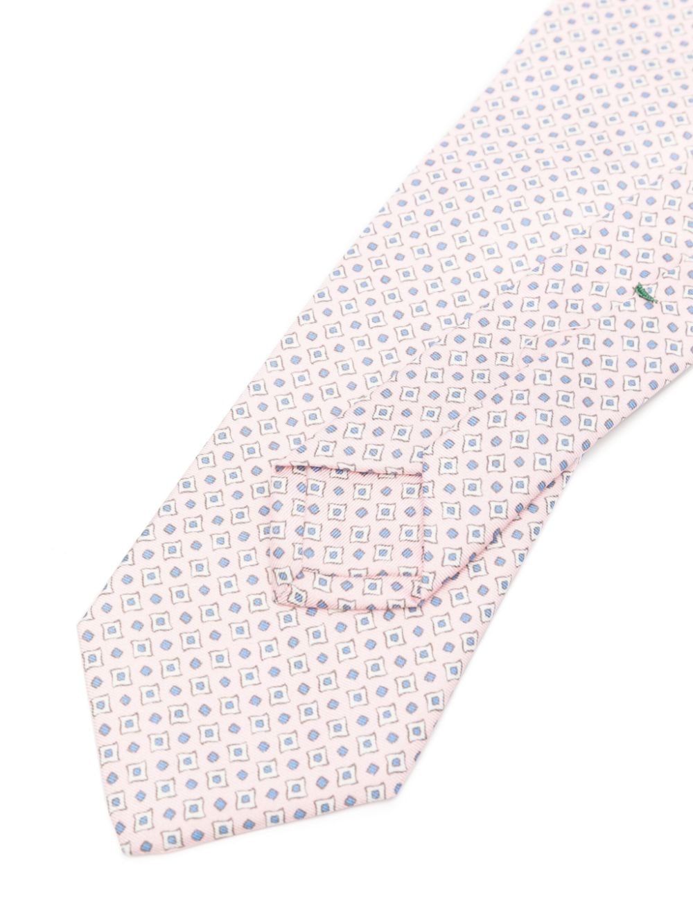 Borrelli geometric-print silk tie - Roze