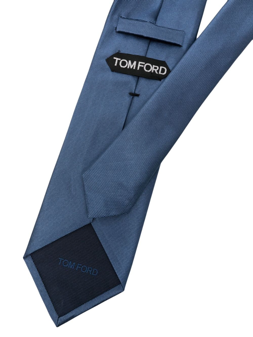 TOM FORD striped-jacquard silk tie - Blauw