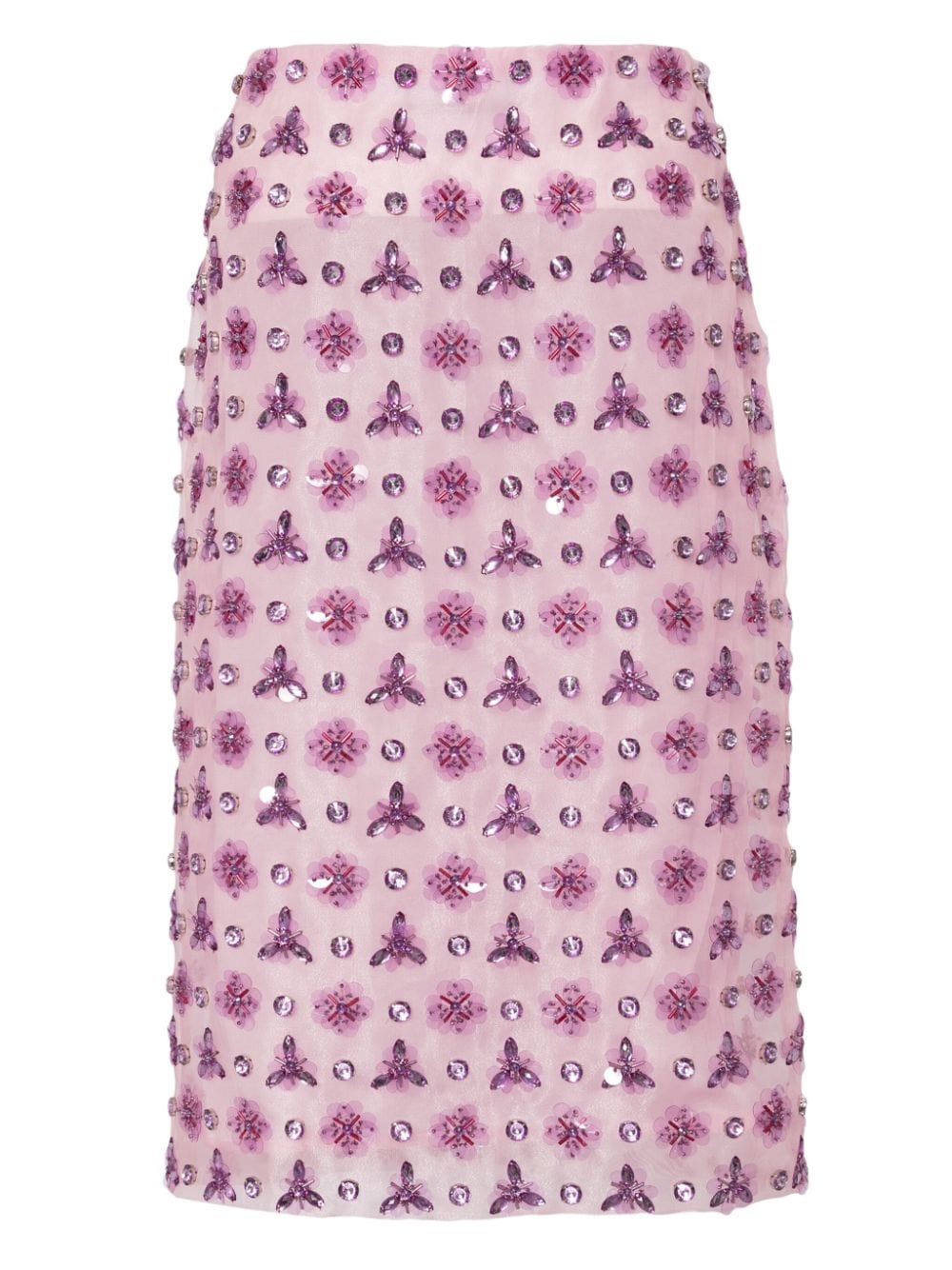 DES PHEMMES sequinned taffeta pencil skirt - Roze