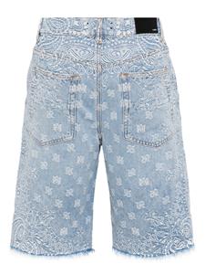 AMIRI bandana-jacquard denim shorts - Blauw