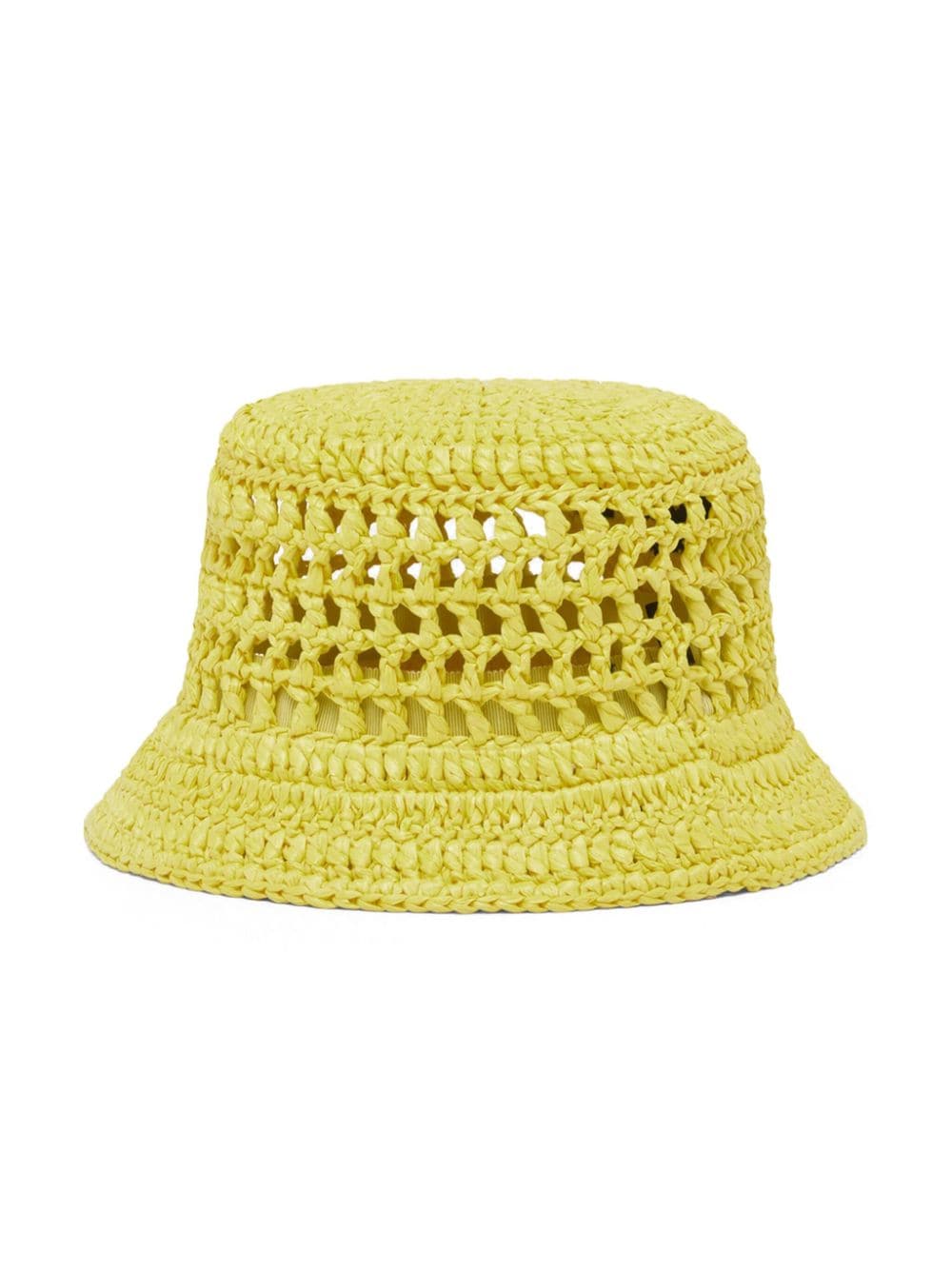 Prada logo-embroidered bucket hat - Geel
