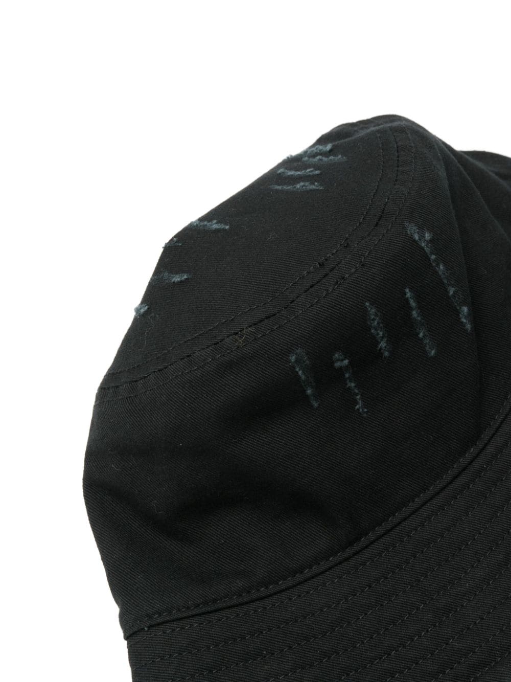 Palm Angels logo-print distressed bucket hat - Zwart