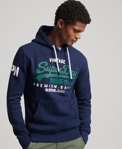 Superdry Male Vintage Logo Hoodie Donkerblauw