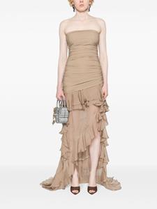 Blumarine strapless ruched gown - Beige