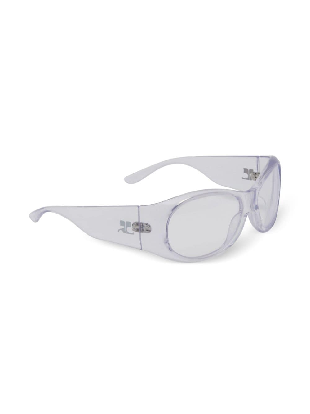 Courrèges Hybrid 01 zonnebril met ovaal montuur - Beige