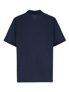 Barba mélange silk polo shirt - Blauw