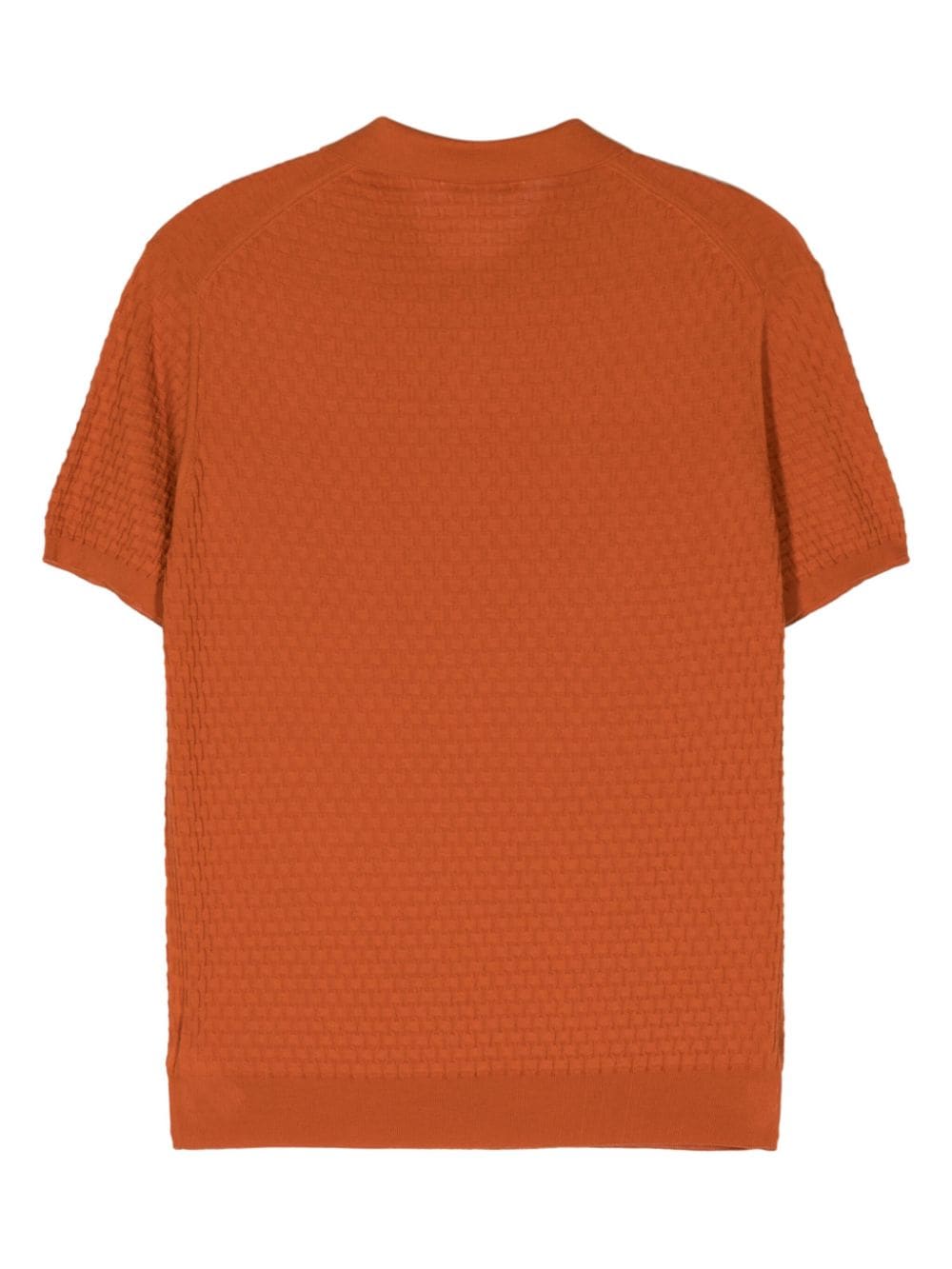 Zanone textured cotton polo shirt - Oranje