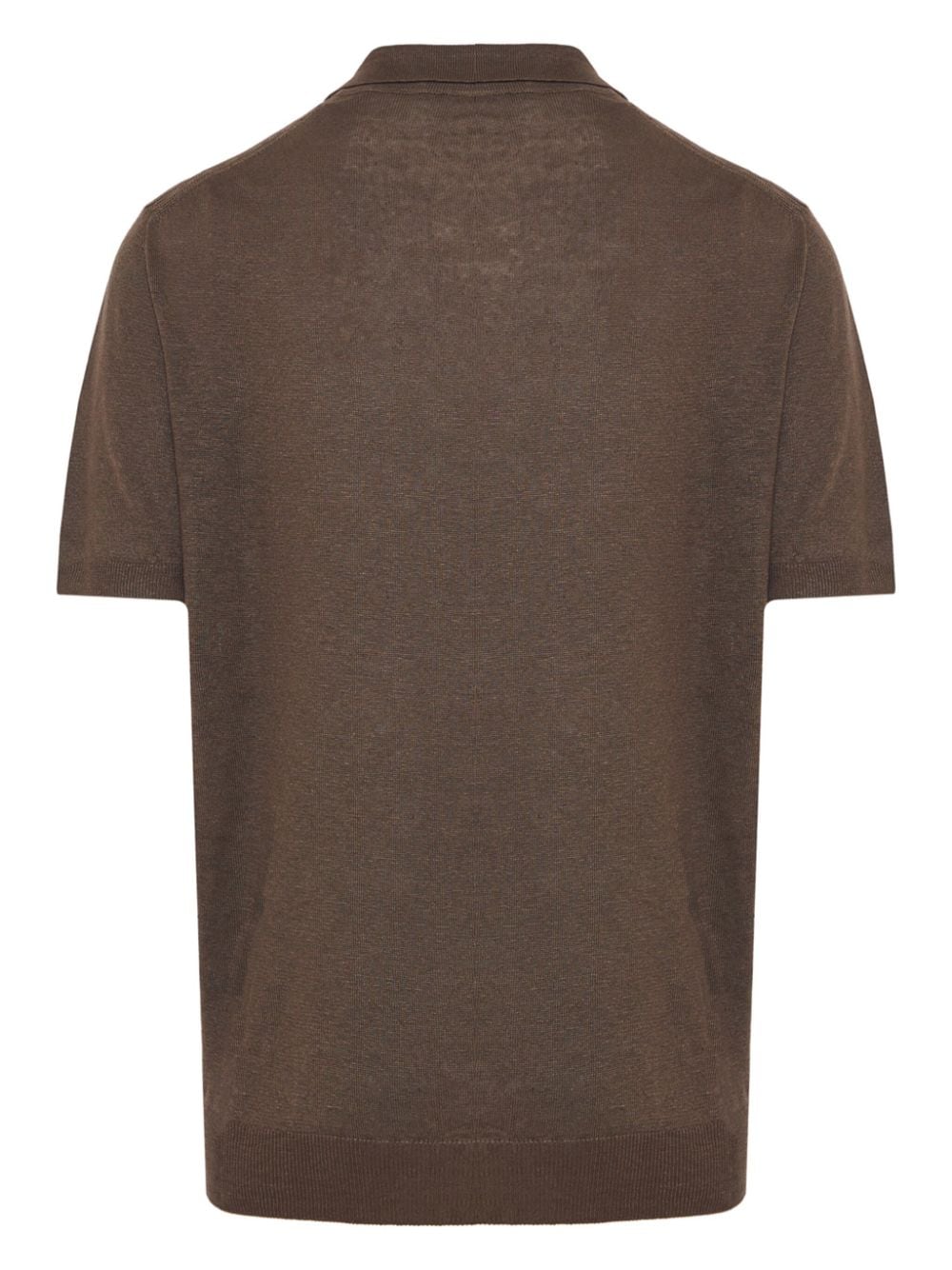 Corneliani textured-finish linen polo shirt - Bruin