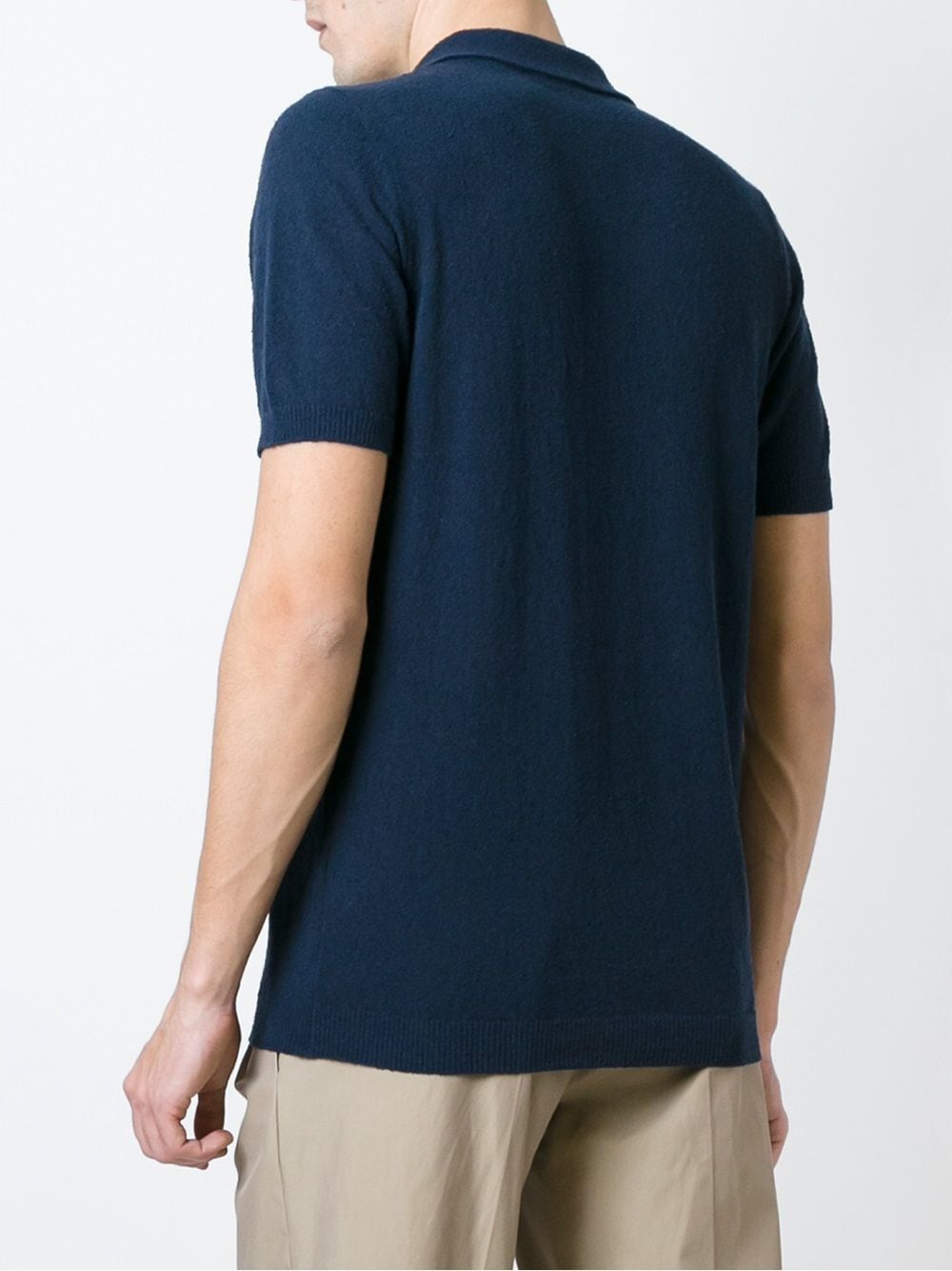 Roberto Collina shortsleeved knit polo shirt - Blauw