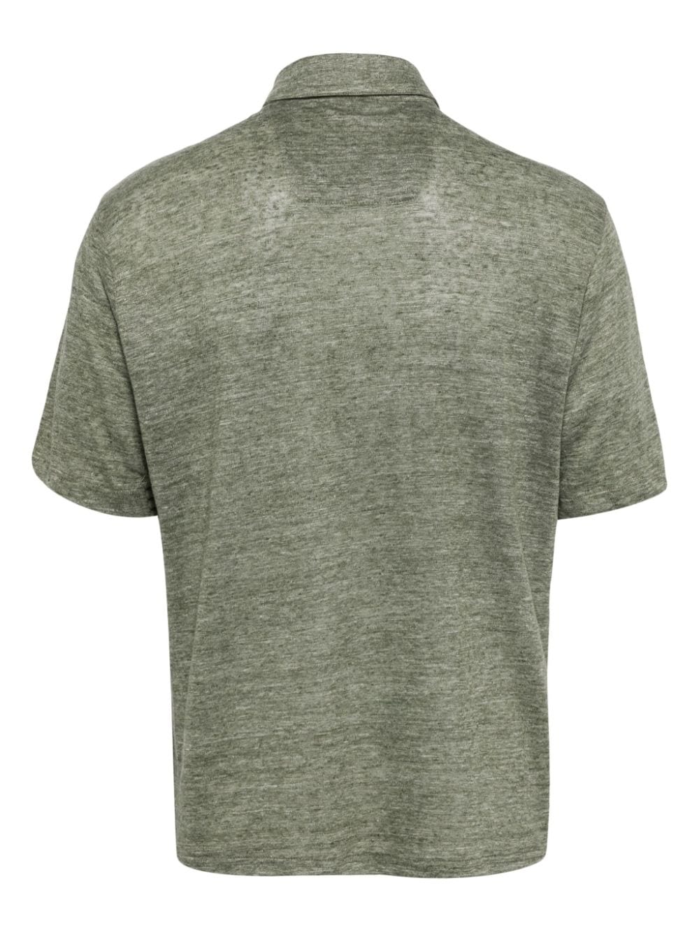 Zegna short-sleeve linen polo shirt - Groen