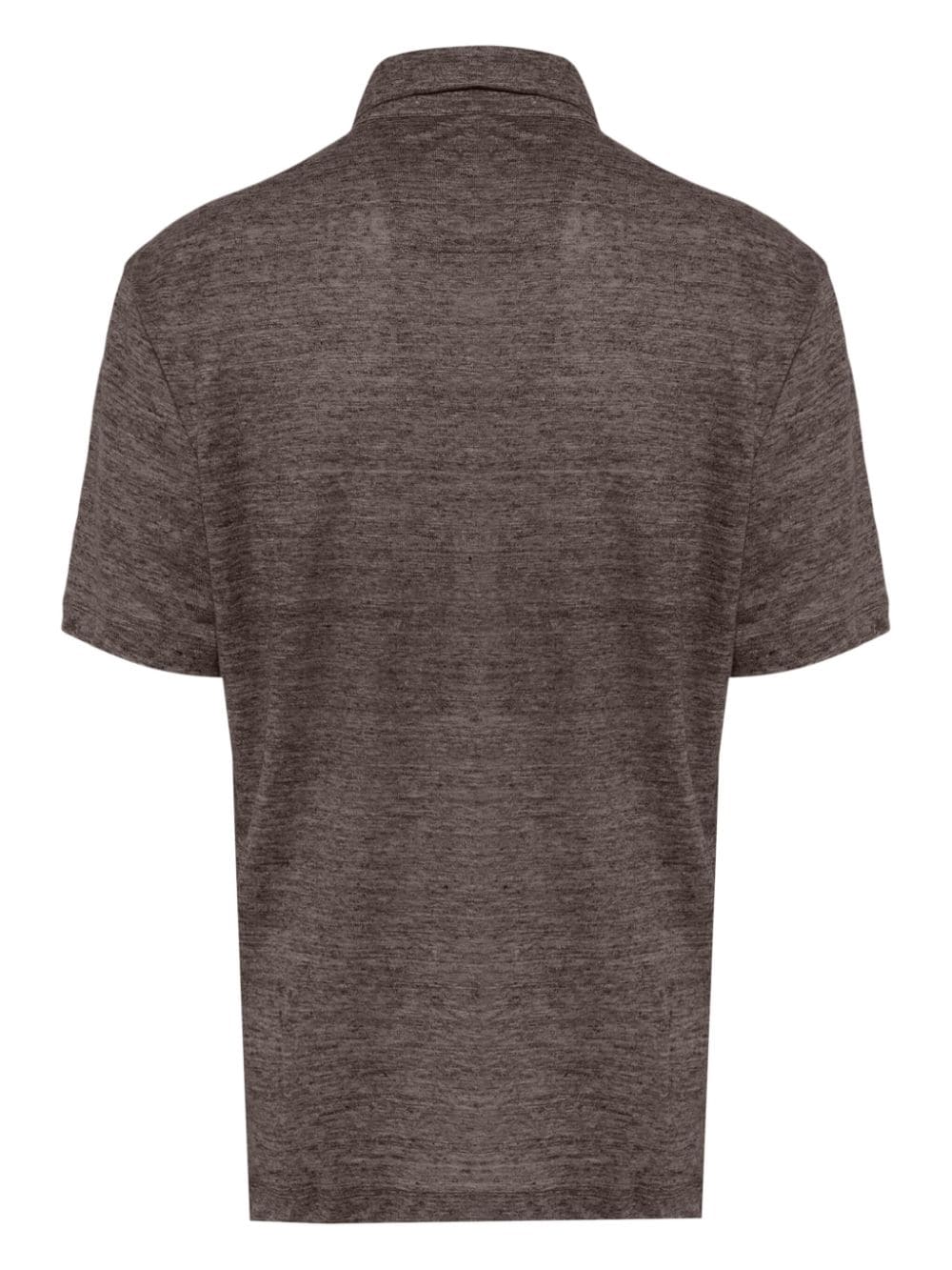 Zegna short-sleeve linen polo shirt - Bruin
