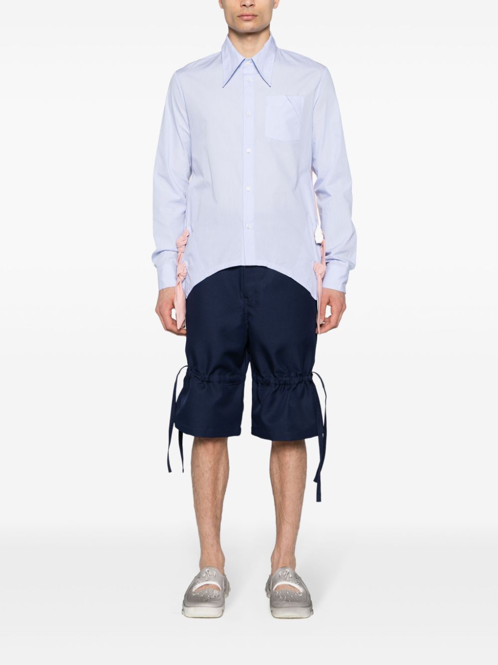 Comme Des Garçons Shirt wide-leg bermuda shorts - Blauw