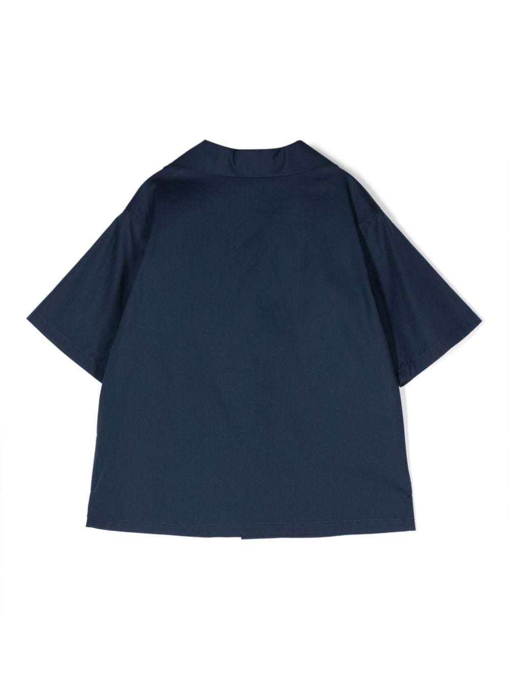 Gucci Kids Interlocking G-embroidered poplin shirt - Blauw