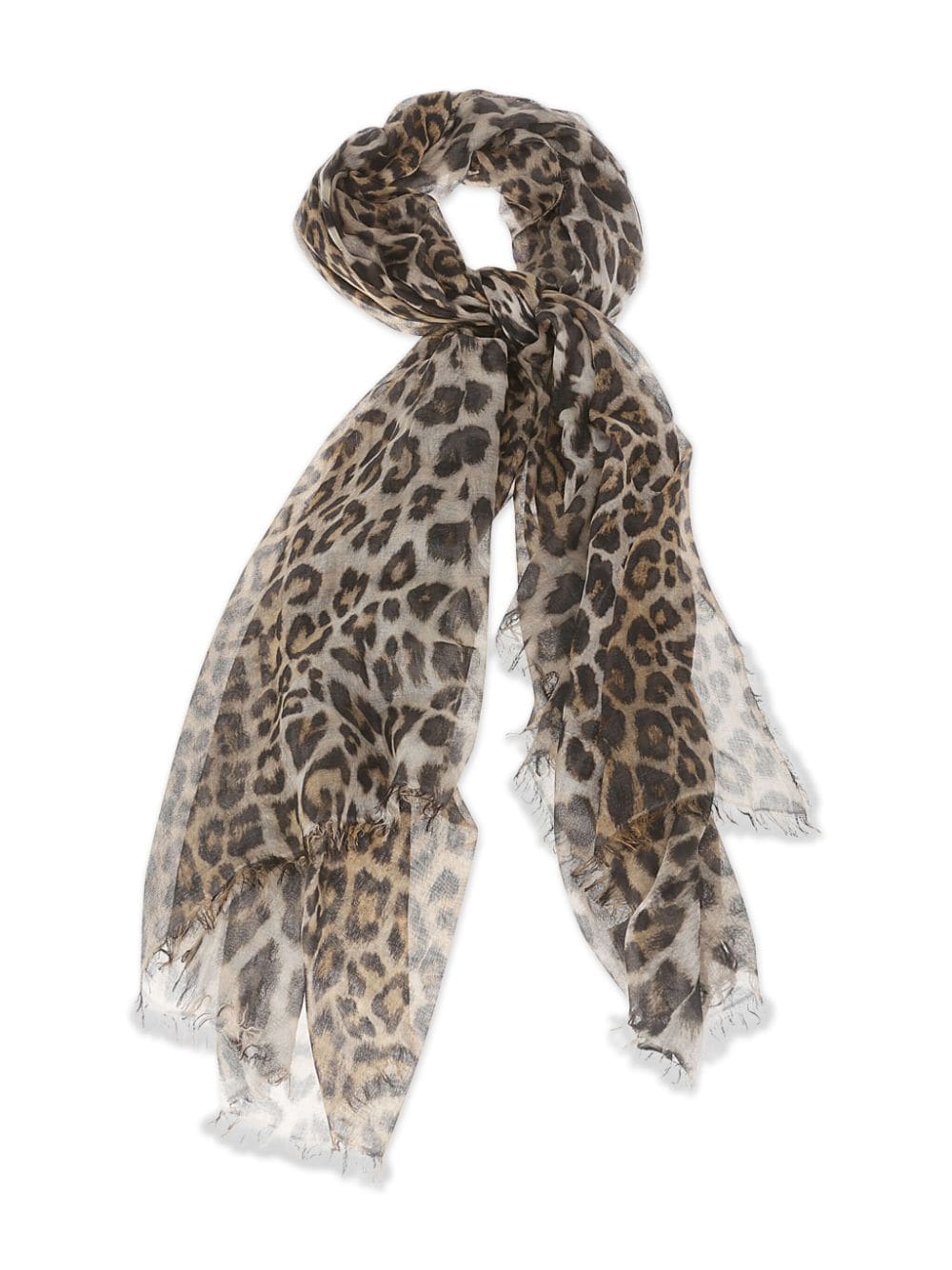 Faliero Sarti leopard-print silk scarf - Bruin