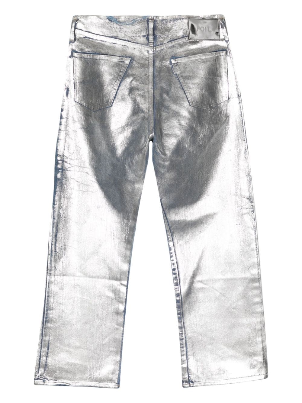Doublet silver foil-coated jeans - Zilver
