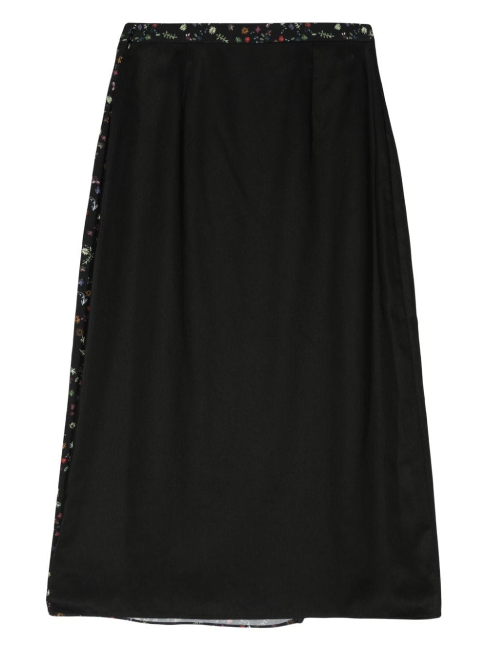 PS Paul Smith floral-panel wrap midi skirt - Zwart