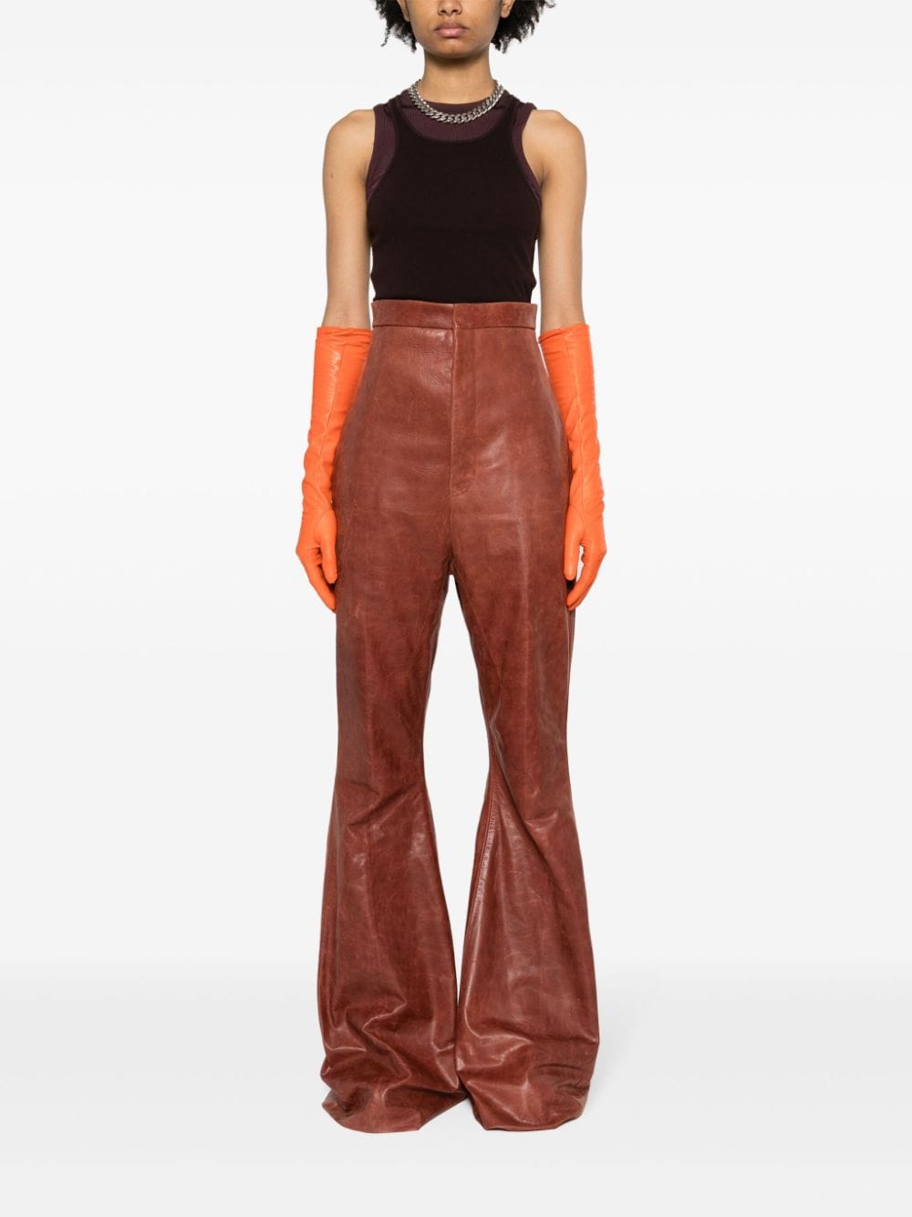Rick Owens Dirt Bolan leather trousers - Bruin