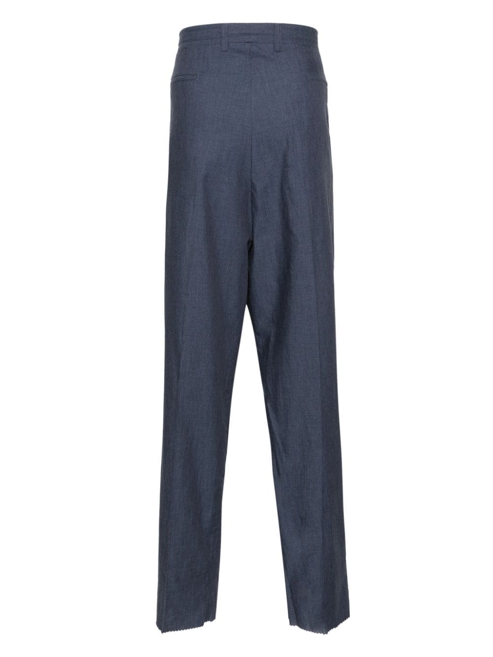 Corneliani drawstring-waist chambray chino trousers - Blauw