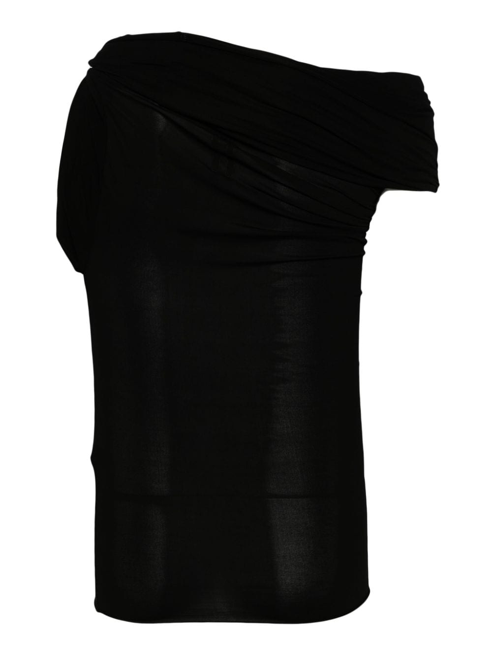 Rick Owens asymmetric neckline T-Shirt - Zwart