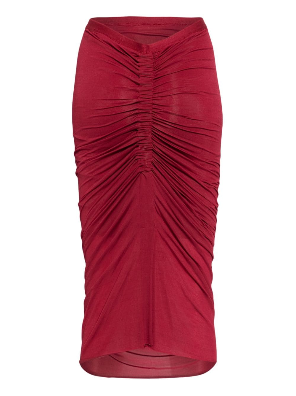 Rick Owens high-waisted ruched midi skirt - Rood