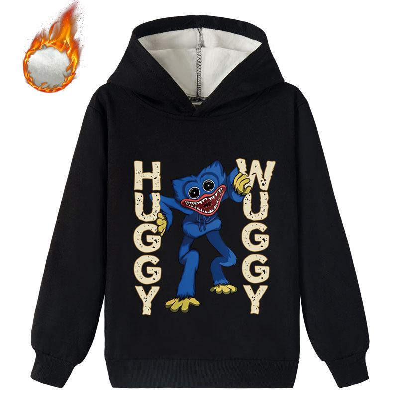Youjilao Fluwelen stof kinder 3D-hoodie Huggy Wuggy Pullover Poppy Speeltijd Warme trui voor kinderen