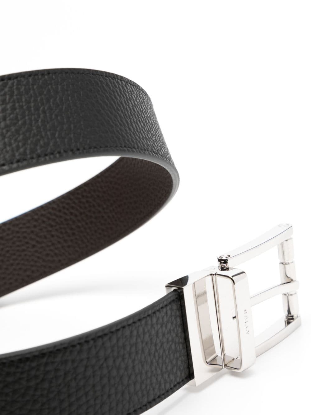 Bally logo-engraved leather belt - Zwart